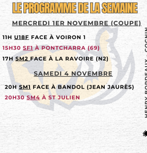 Le programme de la semaine 🏀