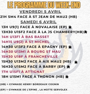 Le programme du WE 6/04