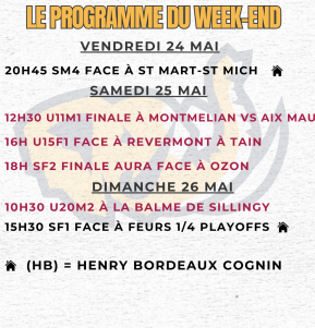 Le programme du WE 🏀